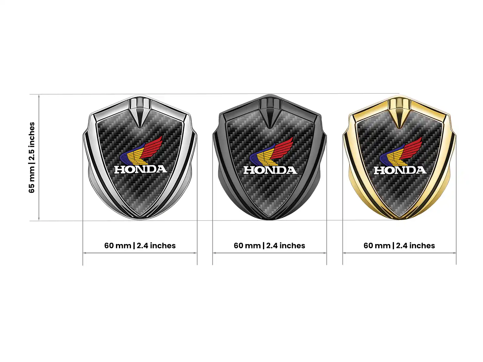 Honda Emblème Silicone Insigne Pro Style Acier Inox